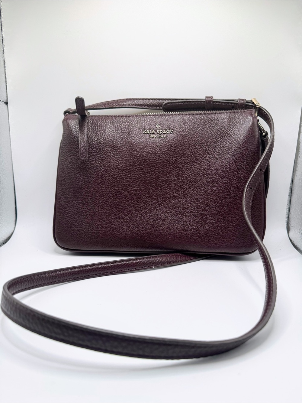 kate spade New York Pebbled Leather Crossbody Bag in Burgundy